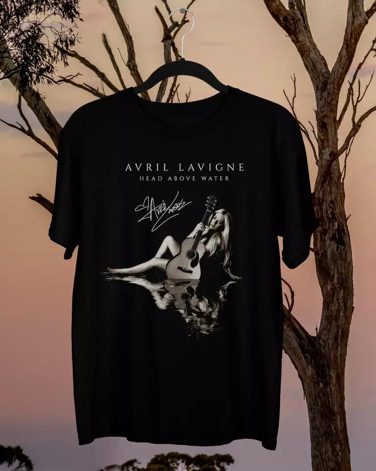 

HOTT!!! Avril Lavigne - Head Above Water Shirt Short Sleeve Black Unisex S-5XL Unisex T-Shirt XXXXL