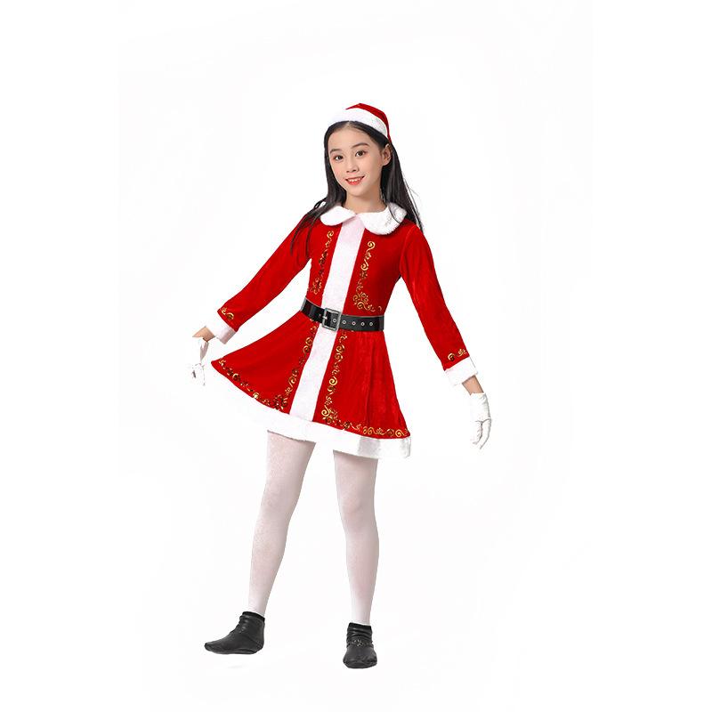 Cosplay Europe and the United States new children's Christmas party clothes, Santa Claus boys and girls Christmas performance clothes