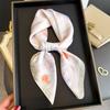 Art commuter style simulation silk printing silk scarf square scarf high-end shawl sunscreen neck small square scarf headscarf scarf