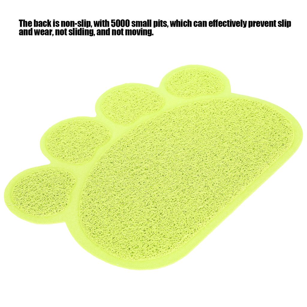 PVC Cat Dog Litter Mat Waterproof AntiSlip   Shape Feeding Bowl Placemat Pet Supplies(  Blue   Shape)