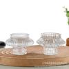 Minimalist Transparent Candle Holder with Vertical Stripes - Home Décor Ornament for Scented Candles
