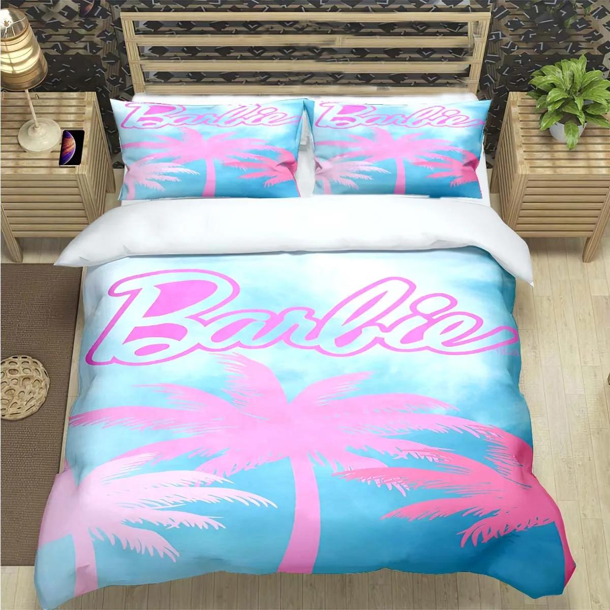 

Hot Fashion B-Barbie Cartoon Print Bedding Sets Bed Supplies Set Comforter Set Teens Girls Cartoon Twin Single Kid Luxury Gift AU Queen 210x210cm