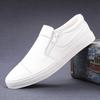 Korean Style Men's Breathable Leather Low-Top Casual Shoes - Soft Sole & Versatile Design for Spring/Summer.