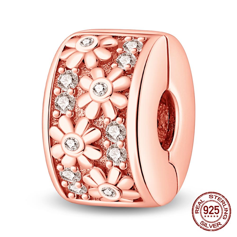 100% Copper Donut Sunflower Love Lock Charms Beaded Fit Originalbracelet Diy Jewelry Making Women Gift