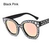 Retro Crystal Rhinestone Frame Female Shades Oversized Sunglasses Women Sunglasses Square Sunglasses