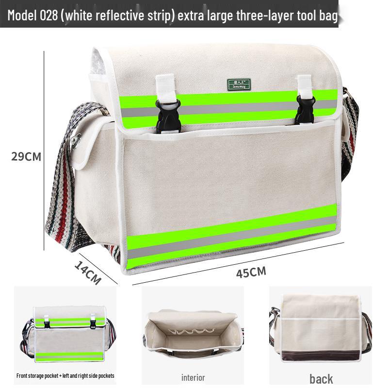 Multifunctional Electrician Canvas Tool Bag - Wear-resistant, Thickened, Shoulder/Crossbody
