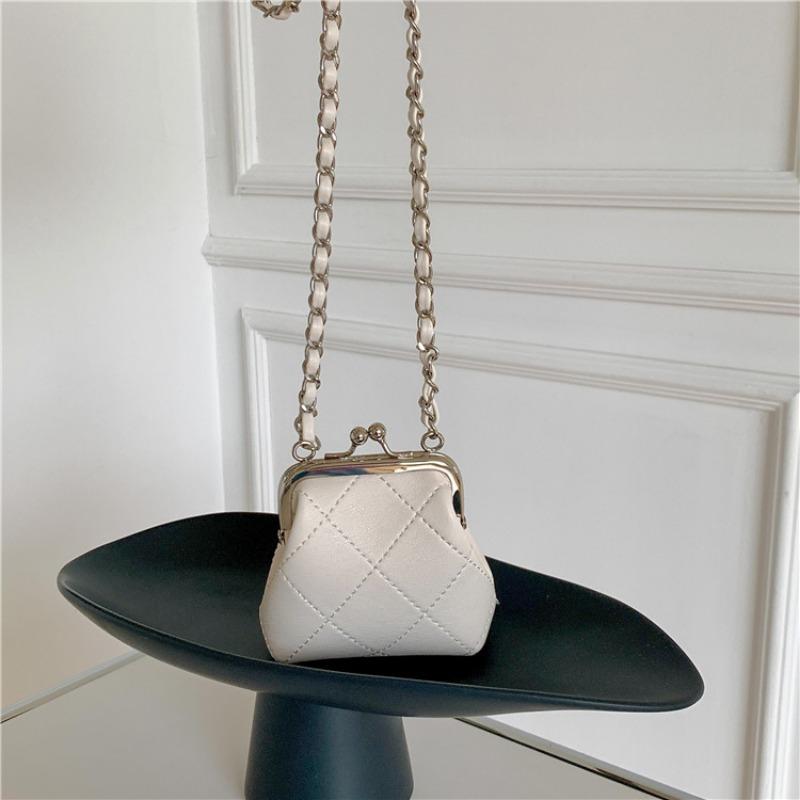 Lipstick Clip Mini Bag, Metal Buckle Chain Bag, Women's Niche High-end Messenger Diamond Bag