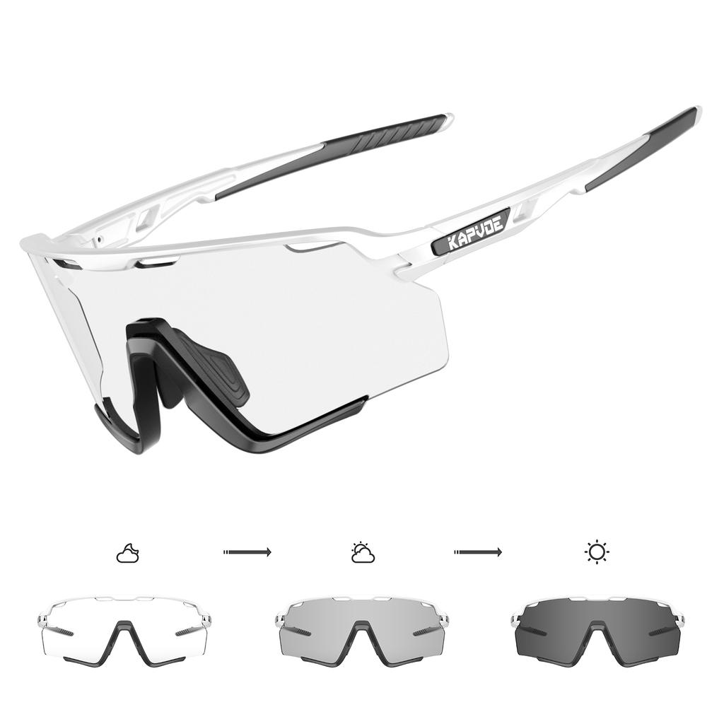 Kapvoe Photochromic Hiking Eyewear Cycling Glasses Sunglasses for Men Silver Lens Multi Color Women Bike Outdoor Riding Running