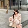 Tossy Fox Fur Woolen Overcoat Women's Short Coat Office Lady Elegant Double-sided Woolen Coat Cardigan Jackets Loose