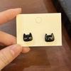 1 Paar Damen Ohrstecker Imitation Kristall Farbverlauf Cartoon Katze Design Ohrstecker Schmuck Geschenk