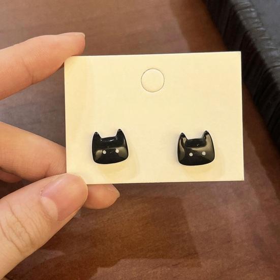 1 Paar Damen Ohrstecker Imitation Kristall Farbverlauf Cartoon Katze Design Ohrstecker Schmuck Geschenk