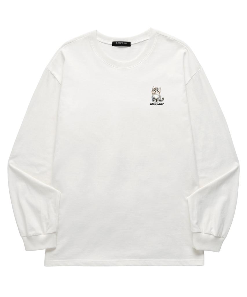 Wissi Meow Meow Long Sleeve T-Shirt (Wls040) White