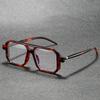 Square Glasses Men Vintage Punk Candy Color Rim Blue Light Blocking Eyeglasses Trendy Chic Double Bridge Optical Frames