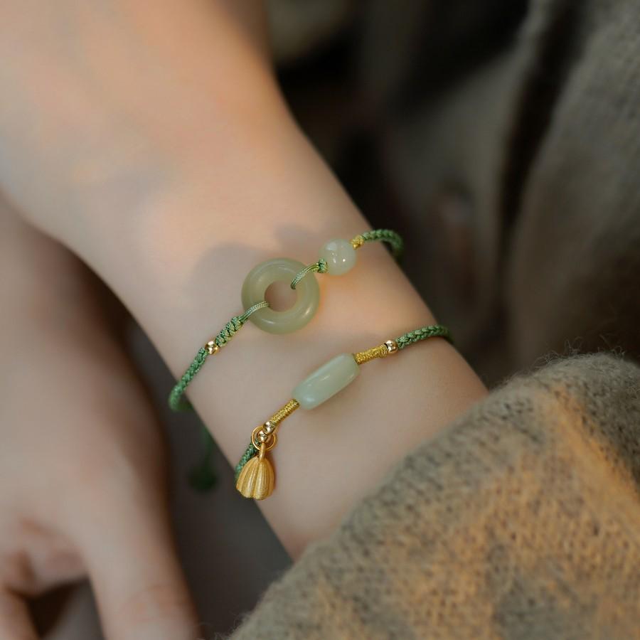 Empfohlener Schmuck: Hotan-Jaspis Friedensschnallen-Armband, Vintage-Armband Geschenk, Neues nationales Trend-Jaspisarmband für Damen