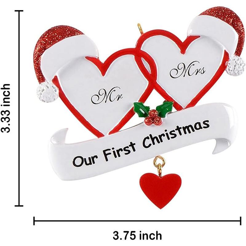 Delightful Double Heart Resin Christmas Tree Decorations For Festive Holiday Cheer