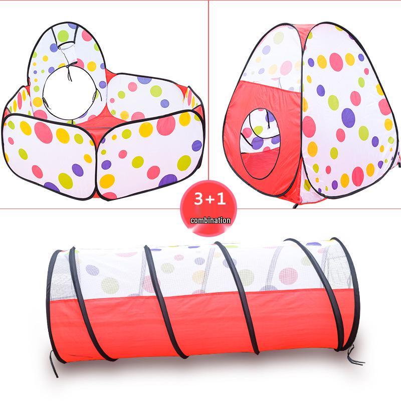 Popular Foldable Children's Tent & Tunnel Playhouse with Basketball and Ocean Ball Pit