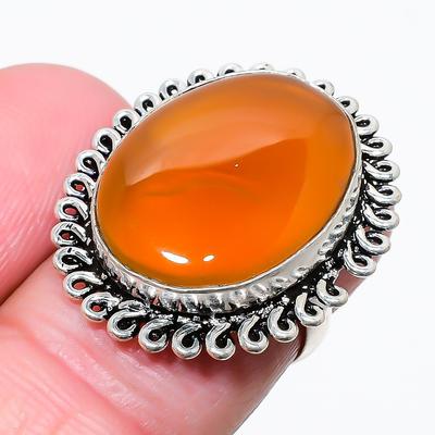 Carnelian Gemstone 925 Sterling Silver Jewelry Ring Size 5 S0w48