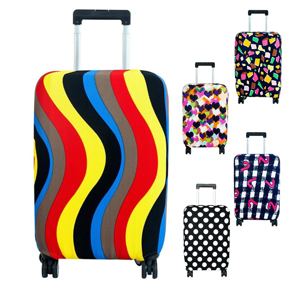 Anti Scratch Dustproof Suitcase Cover Elastic Seersucker Print Luggage Protector