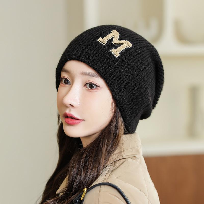 

Women s Double-layer Thickened Warm Pullover Hat Knitted Hat Windproof Ear Protection Hat Pile Packed Head Hat Cold Hat One Size