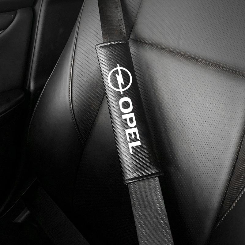 Car Interior Accessories Seat Belt Pads Carbon Fiber Seatbelt Shoulder Cover For Opel Corsa D Astra Insignia Mokka Adam Combo