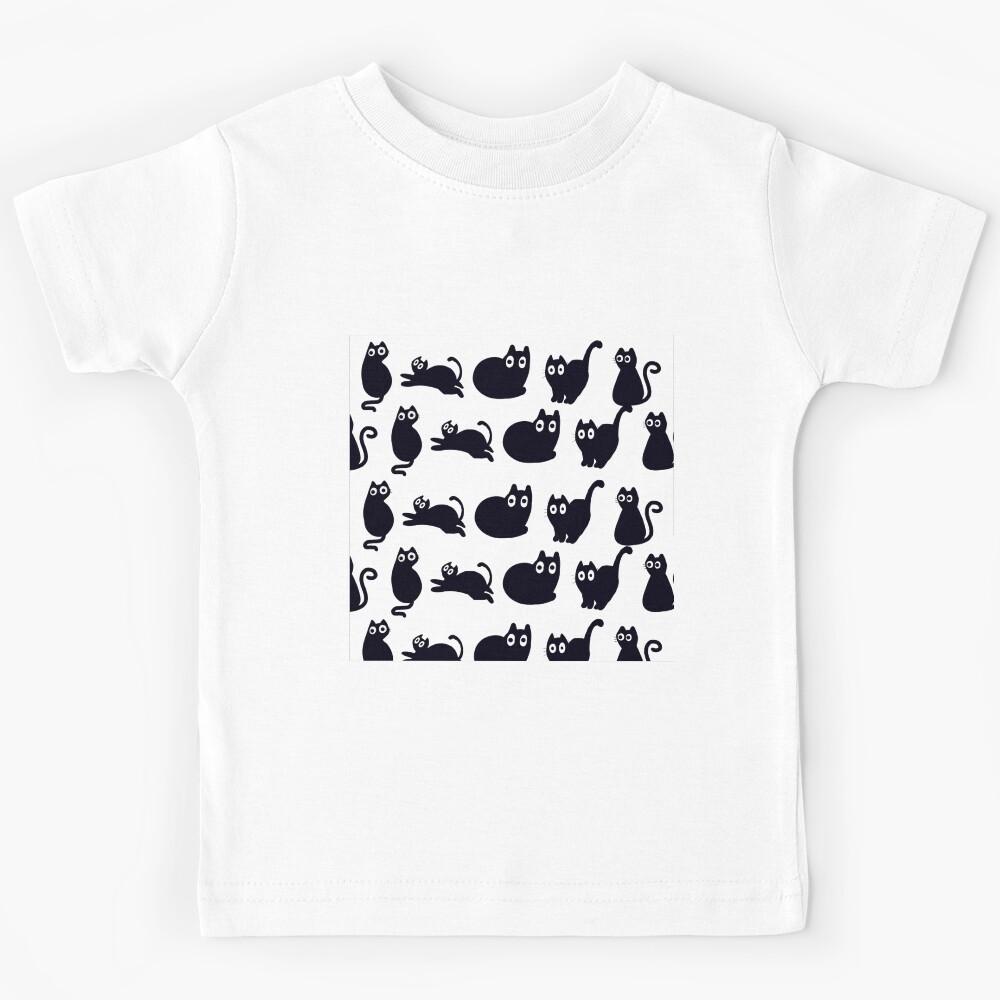 Black Cat Pattern Kids T-Shirt 170