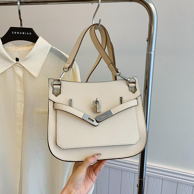 New Women's Bag Fashionable Texture H Home Lock Platinum Bag Shoulder Oblique Span Bag