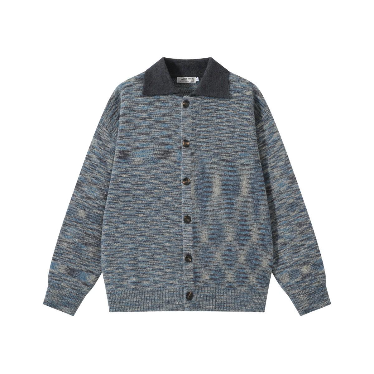 RUIIENRS x ADAM FREAK 2025 Winter Retro Distressed Lapel Sweater AZ006 XXL 4990₽