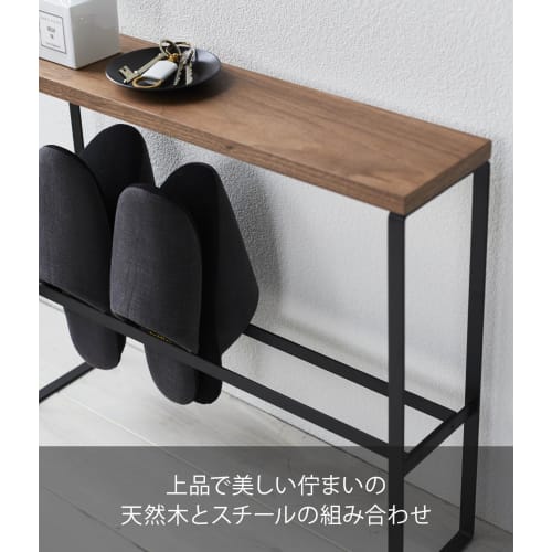 Yamazaki Tower Slipper Rack with Top, Black, W50 x D12 x H41cm, Entryway Storage, Slipper Storage, 5153