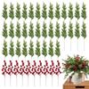 45pcs Christmas Faux Pine Branches Decorative Artificial Christmas Green Plants Seasonal Home Table Decoration Ornaments