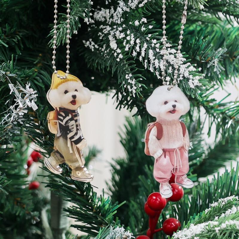 Creative Car Hanging Ornaments Puppy Man Backpack Gifts for Women Men Car Decoration Accessories Keychain Pendant Cute Teddy Dog