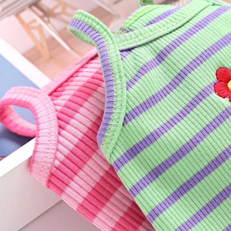Striped Pet Dog Dog Clothing Cat Small Dog Bichon Pomeranian Teddy Suspender Vest Spring Summer Thin