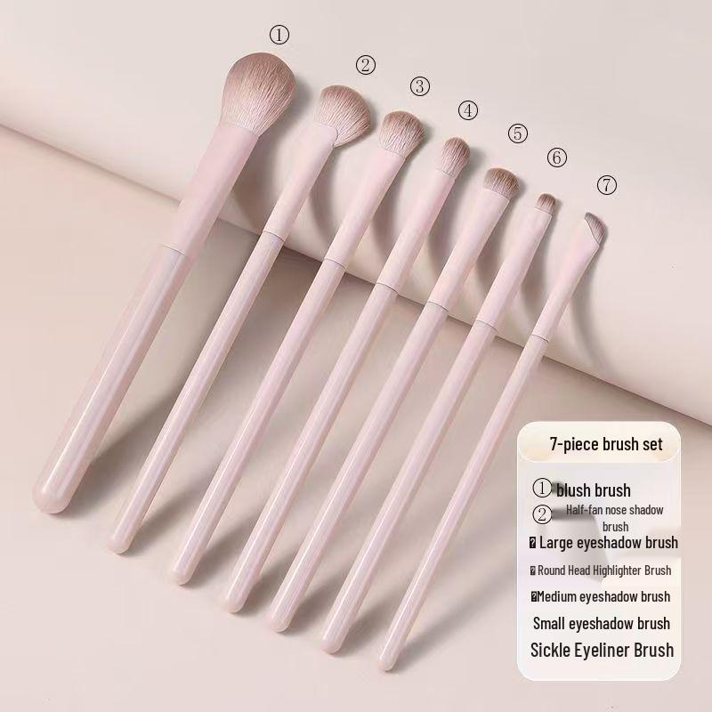 Peach Blossom Makeup Brush Set: Blush, Eyeshadow, Contour, Blending, Foundation Brushes.