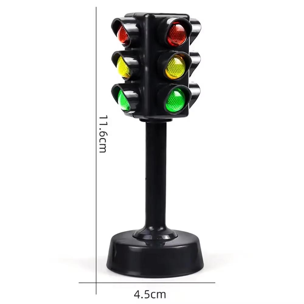 Mini Traffic Signs Road Light Block without Sound LED, Children Safety Education Kids' Puzzle Traffic Light Toy, Kids' Gift