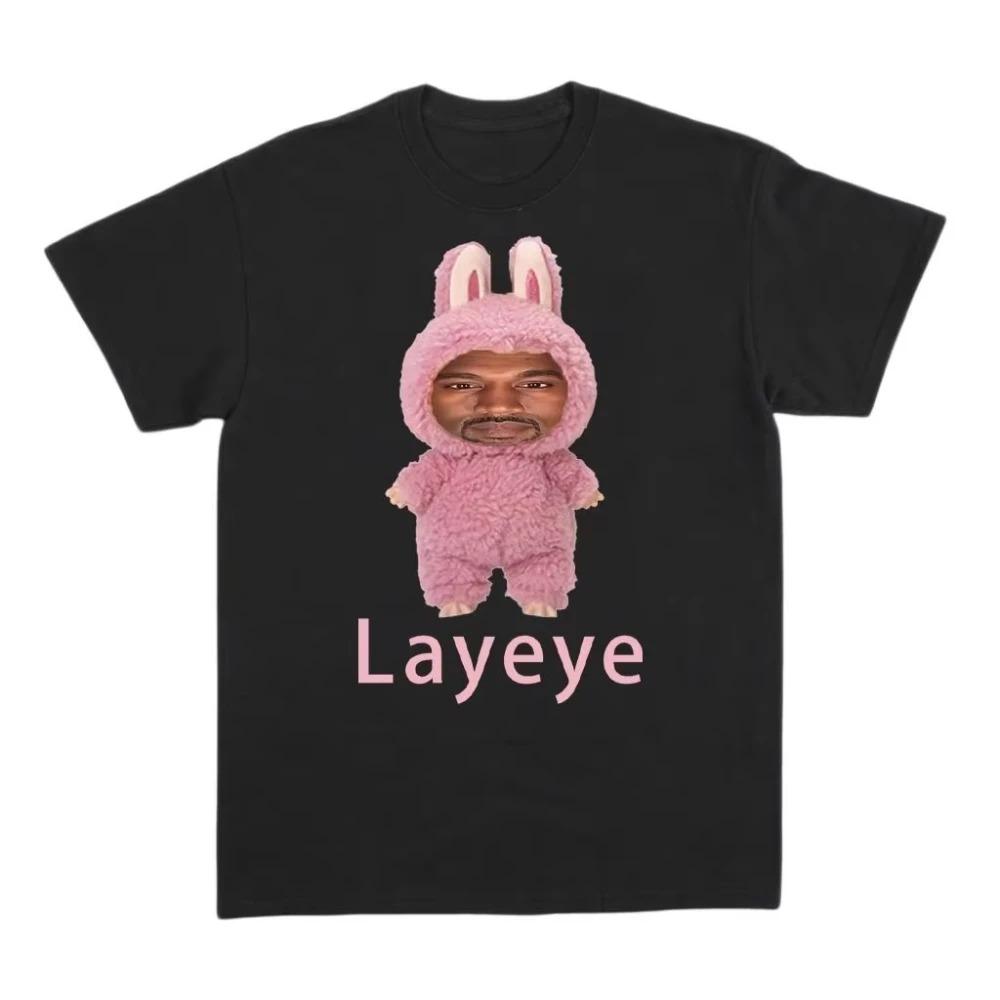

2026 Футболка Kanye West Layeye Стиль Харадзюку Чоловіча та Жіноча Футболка З Принтом Короткий Рукав Вільна Унісекс Футболка Топ Y2K XXL синій