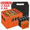 AAA/AA Batterie-Aufbewahrungsbox Tragbare Retro 3D-gedruckte Batterie-Aufbewahrungsbox für Heimdekoration Große Kapazität Batterien Behälter