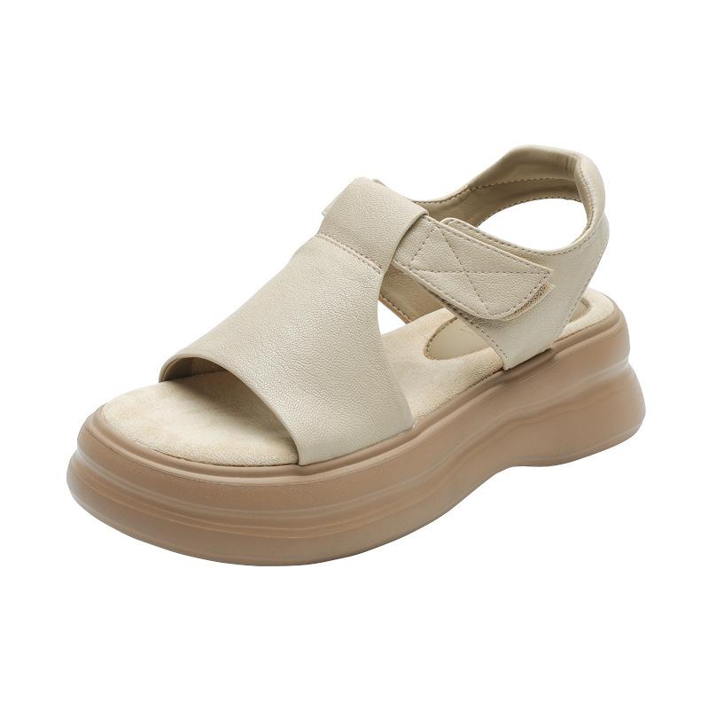 Spot! Xiaohongshu popular retro thick-soled sandals women's new summer heightened flat-soled soft-soled sandals are not tired