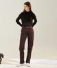 Rul And Y Slit Straight Collar Denim Pants Burgundy