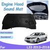 Front Engine Heat Insulation Cotton Hood Sound Pad Mat Fireproof Cover Interior Accessorie Compatible for Nissan Altima L33 Teana 2013~2018, PET A