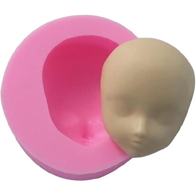 3D Doll Body Leg Arm Face Head Silicone Mold Q Version Dolls Model Fondant Craft Clay Resin Mould DIY Cake Decorating Supplies Baking Tool (5PCS)