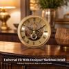 Precision Mechanical Clock Insert Visible Gear Mechanism, Roman Numeral Face, Skeleton Insert,