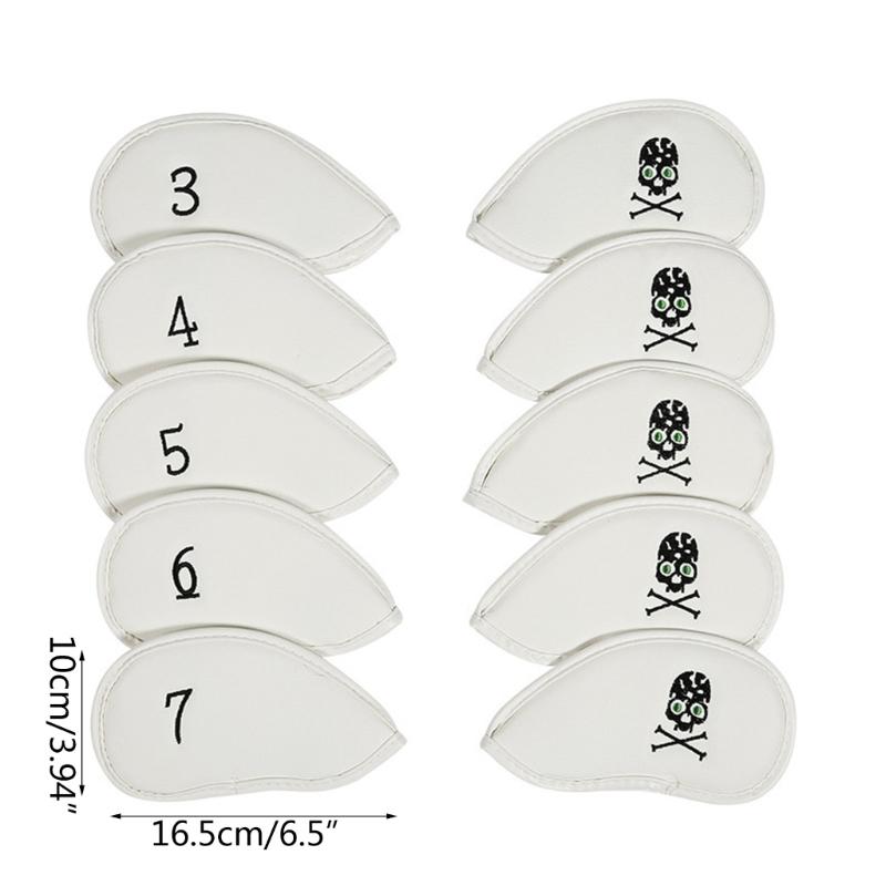 10Pcs Golf Head Cover Color Leather Iron Cover Golf Club Cover with Big Number