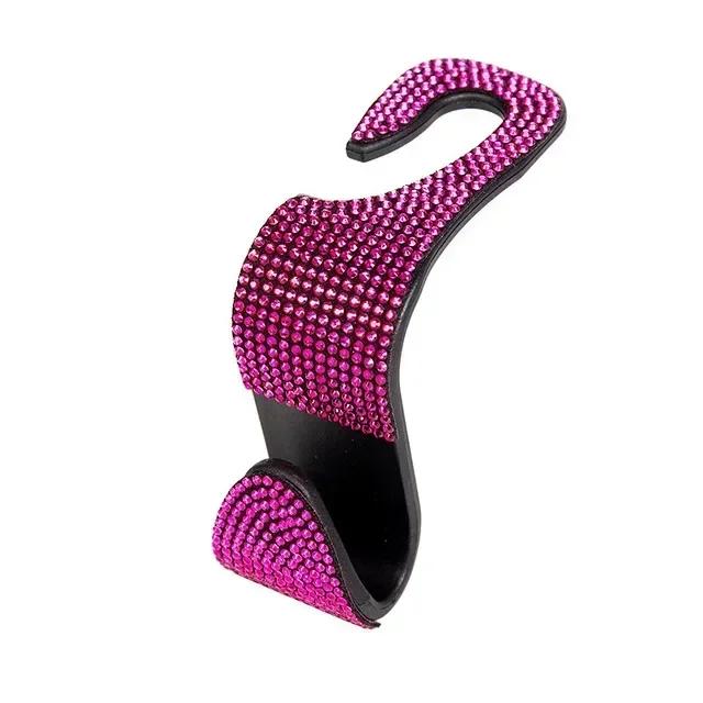 1Pcs Universal Bling Diamond Car Seat Back Hook Hanger Vehicle Auto Headrest Storage Holder Rhinestone Decor Car Accessories