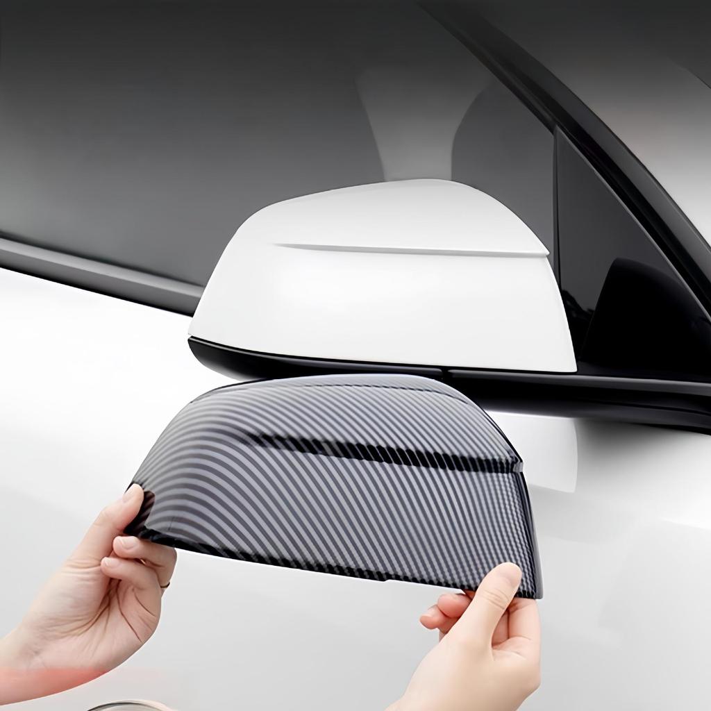 Carbon Fiber Pattern Rearview Mirror Cover for Tesla Model Y/3