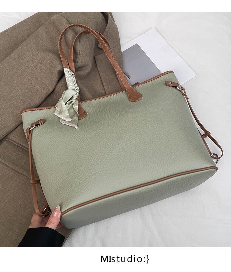 

Высококачественные большие сумки, модные простые сумки-тоут большой вместимости для поездок на работу, новые женские сумки через плечо, трендовые зелёный