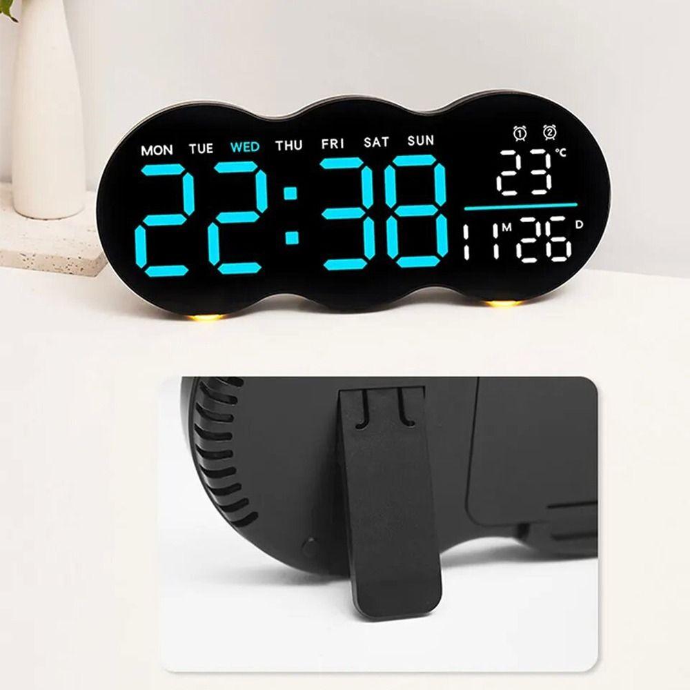 With Ambient LED Light Digital Wall Clock Multi-functional Alarm Clock  Desk Clock