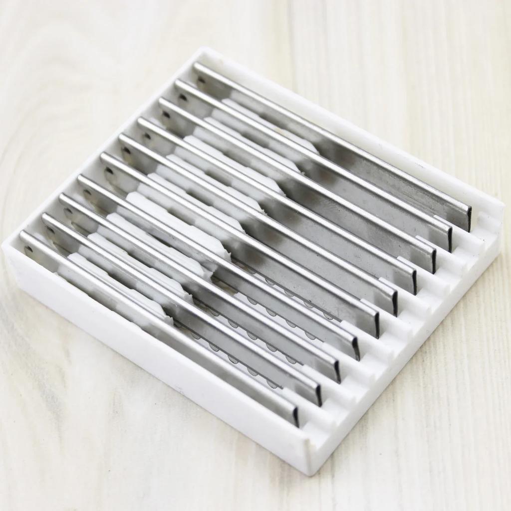 10pcs Safety Hair Shaving Blades Barber Stainless Steel Hairdressing Trimmer Thinning Cutting Blade Salon Hair Knife Razor Blade