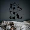 Vivid Eyed Powder Coated Cow Calf Metal Wall Art Farmhouse Statue Gift