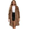 0 Autumn and winter plush coat women's long plaid loose plush coat imitation fur