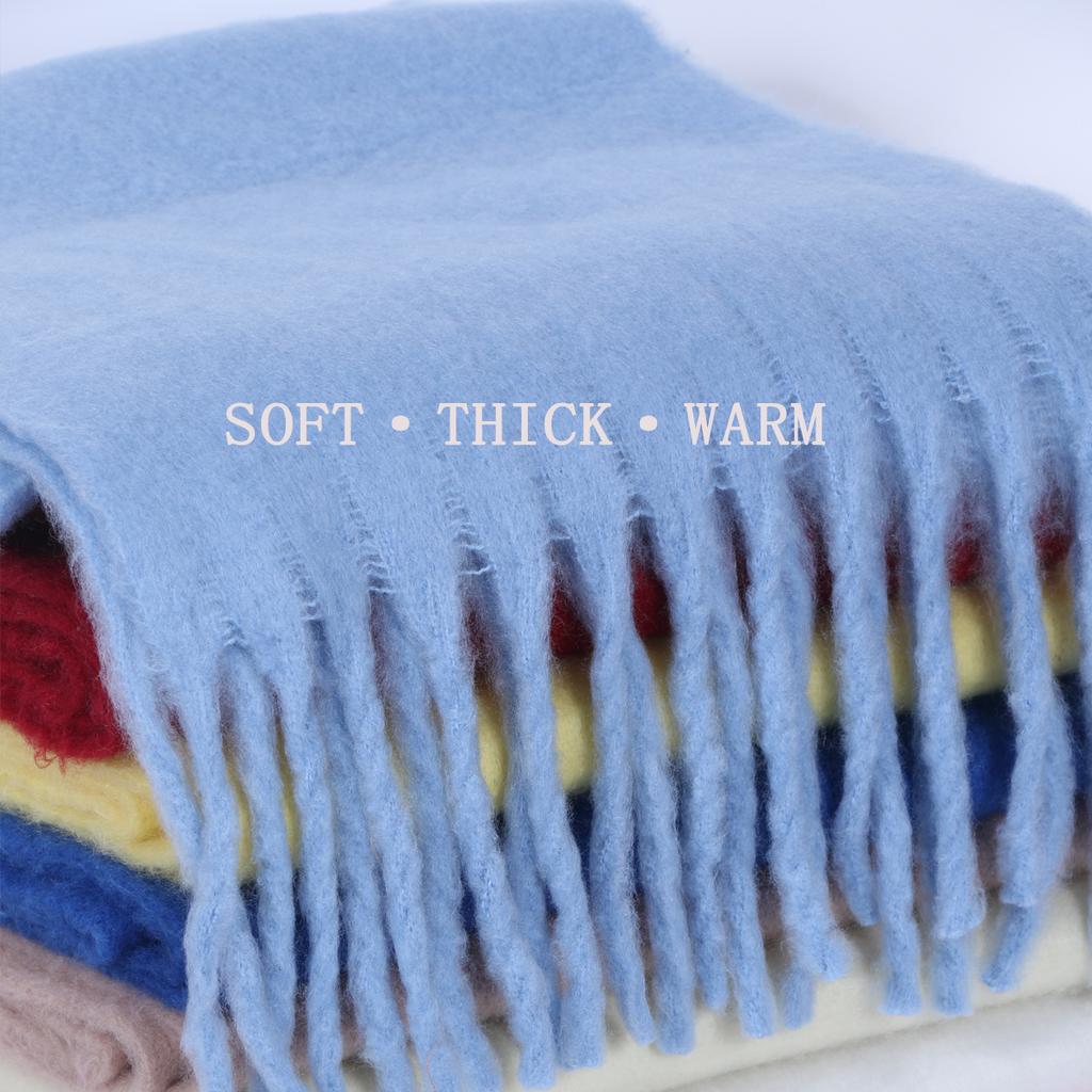 Winter Cashmere Scarf For Women Men Thick Solid Scarves Pashmina Blanket Wraps Soft Neck Warm Bufanda Shawls Long Poncho Echarpe