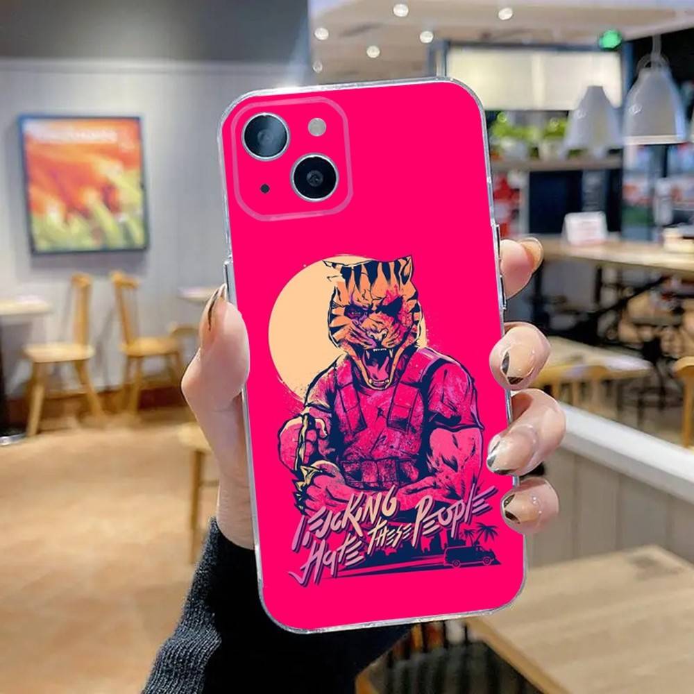 

Game Hotline Miami Phone Case For iPhone 16,15,14,13,12,11 Pro,Max,Plus,X,XS,XR,SE,Mini Transparent Silicone Soft iPhone14